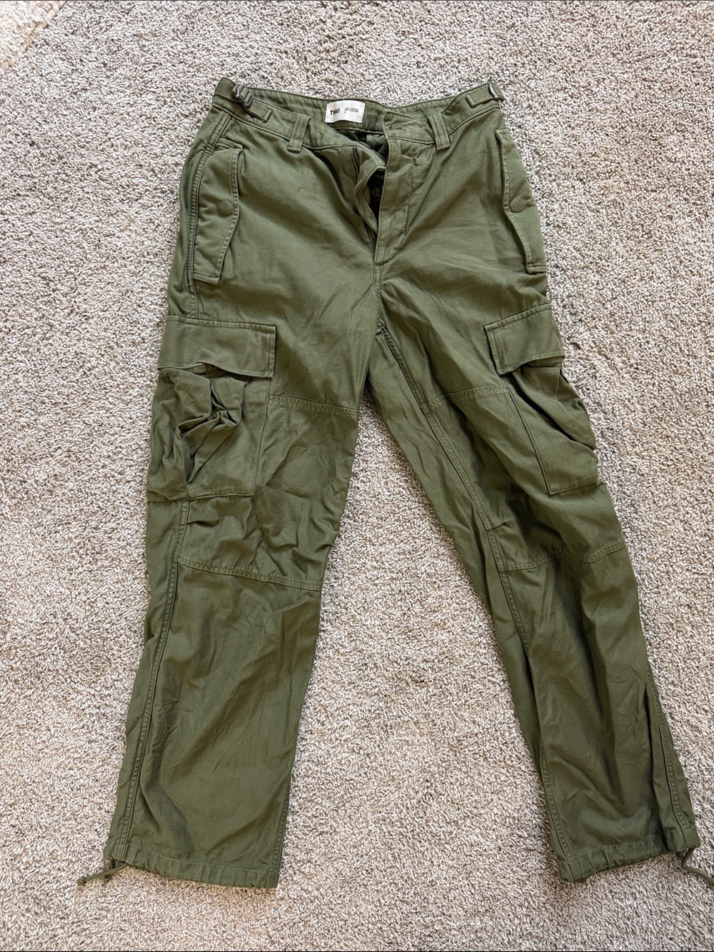 TNA Olive Green Straight-Leg Cargo Pants